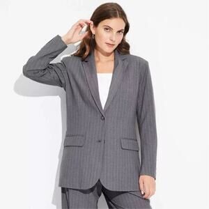 Wild‎ Fable Women's Oversized Blazer Gray Pinstripe Size XS